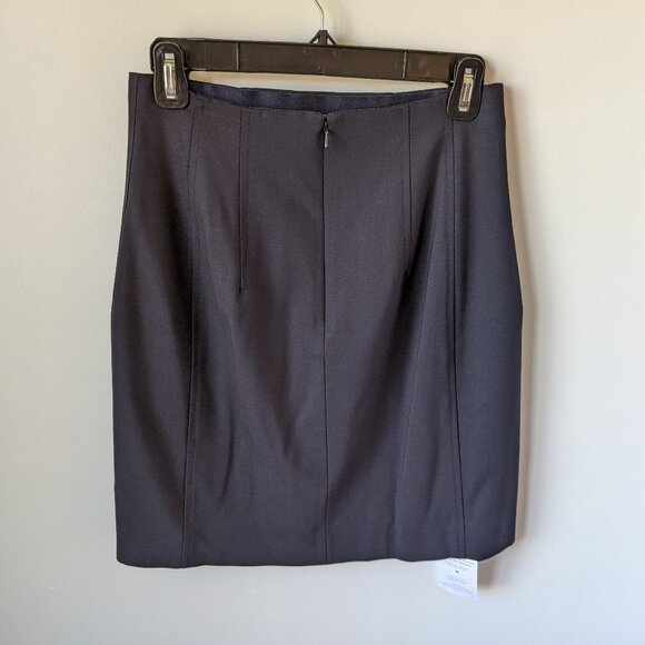 MM LaFleur Crosby Skirt in navy washable wool, size 4 NWT - Picture 2 of 4